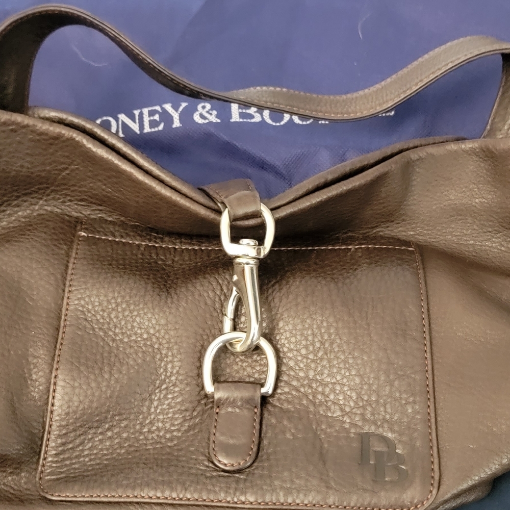 Dooney & Bourke Medium Lock Sac Shoulder Bag - Brown Pebble Leather